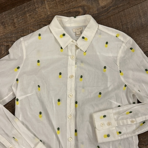 J.Crew Pineapple Button Down Blouse - Picture 3 of 13